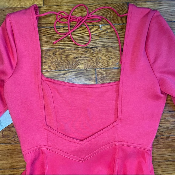 NWT Free People Elsie Red Midi Dress w Deep Pockets Size XS - Picture 8 of 10